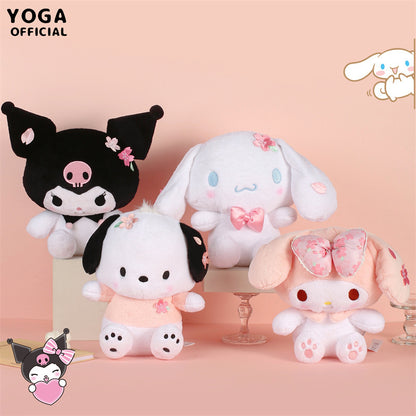 Sanrio Spring Cherry Blossom Kuromi & My Melody Plush Toy – Cinnamoroll Stuffed Doll Gift
