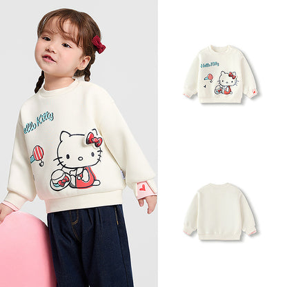 Kuromi Inspired Girls Faux Two-Piece Sweatshirt – Soft Cotton Blend Pullover for Autumn Winter