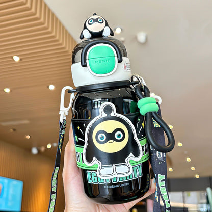 Egg Boy Party Family Series Insulated Cup – Double-Drink Kids Thermos with Lock Design & Carry Ring