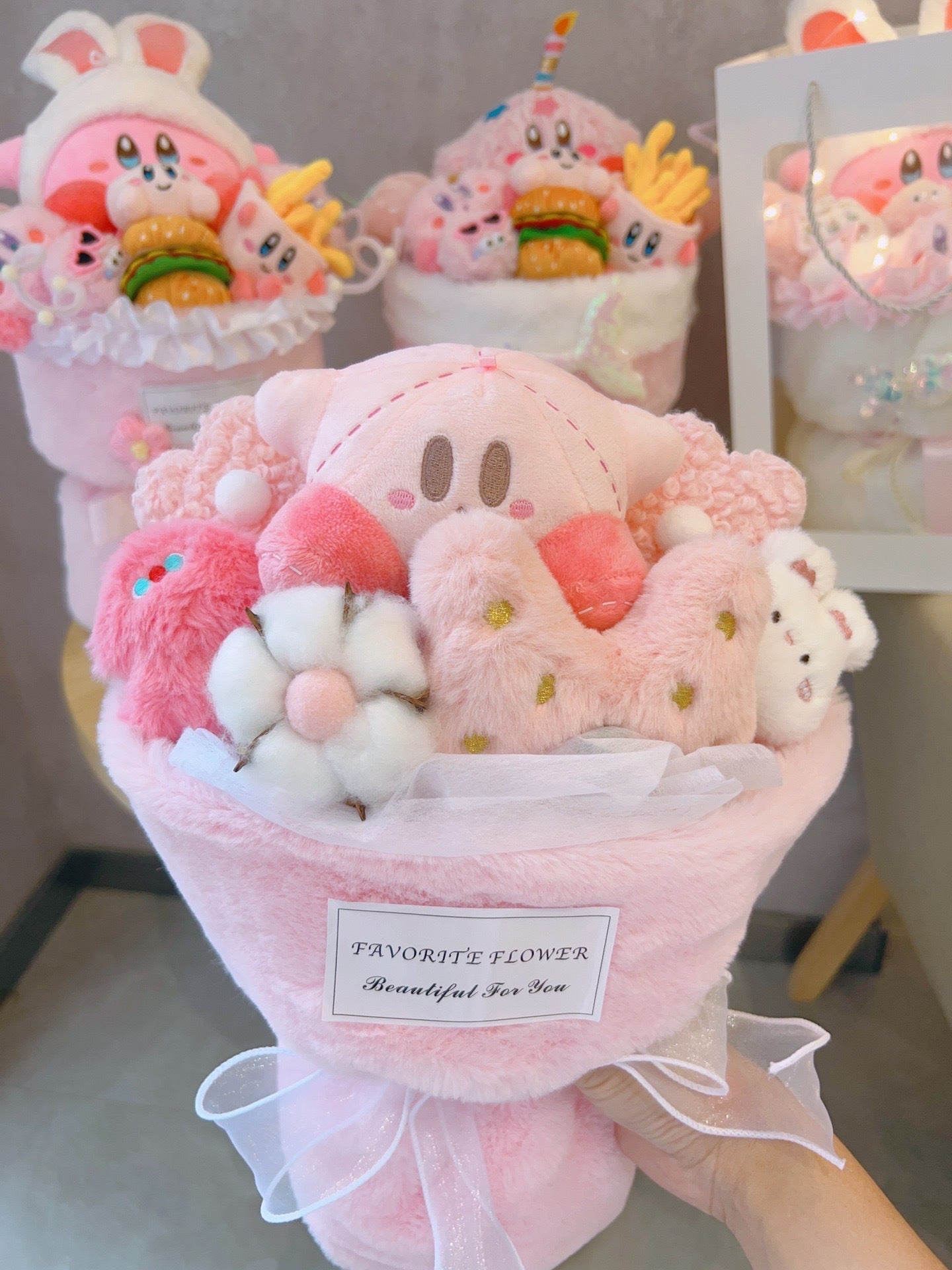 Kirby Plush Doll Bouquet – Cute Character Gift for Birthday, Valentine's Day & Christmas