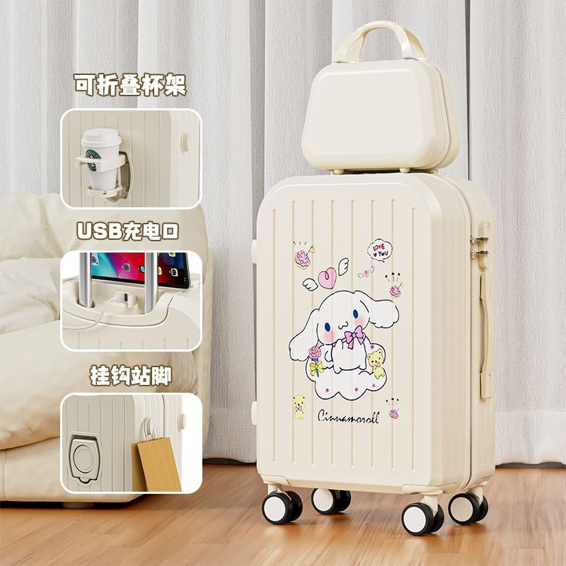 Sanrio Kuromi & Cinnamoroll Girls Trolley Suitcase – Large Capacity Carry-On Luggage for Kids