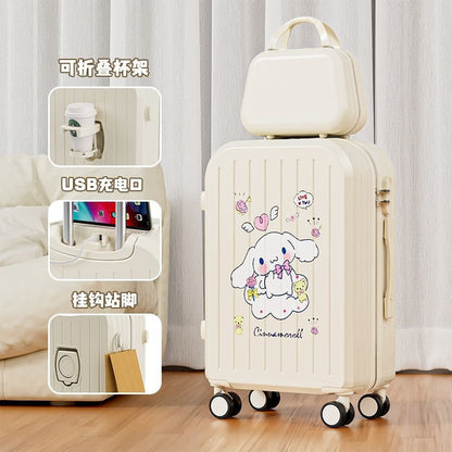 Sanrio Kuromi & Cinnamoroll Girls Trolley Suitcase – Large Capacity Carry-On Luggage for Kids