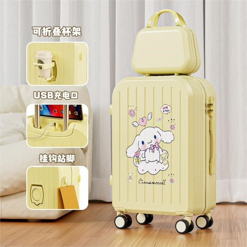 Sanrio Kuromi & Cinnamoroll Girls Trolley Suitcase – Large Capacity Carry-On Luggage for Kids