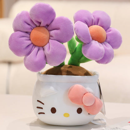 Sanrio Genuine Hello Kitty Plush Flower Bouquet Doll – Cute Birthday Gift for Girls