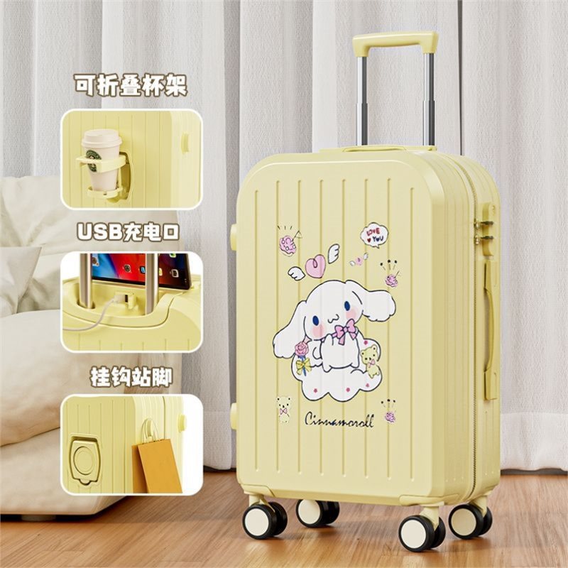 Sanrio Kuromi & Cinnamoroll Girls Trolley Suitcase – Large Capacity Carry-On Luggage for Kids