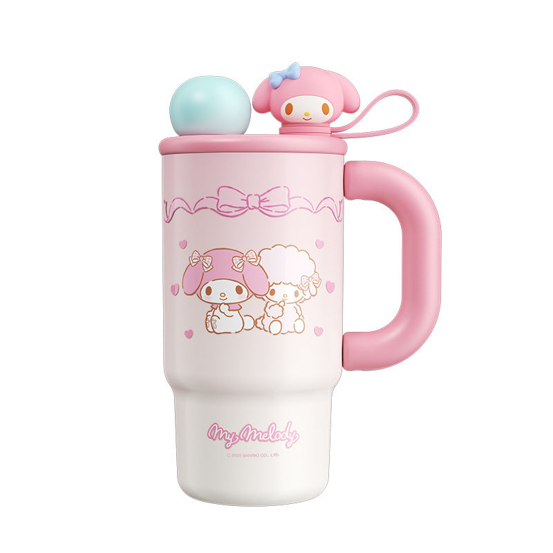 Sanrio Family Gradient Ice Master Cup – Double-Drink Independent Doll Design with Carry Ring