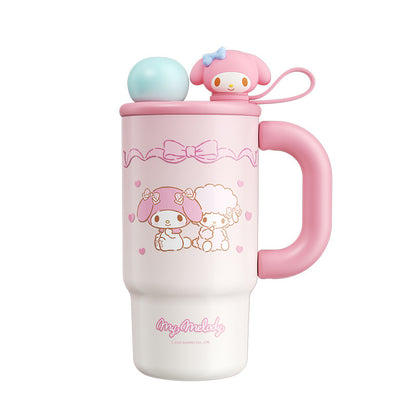 Sanrio Family Gradient Ice Master Cup – Double-Drink Independent Doll Design with Carry Ring