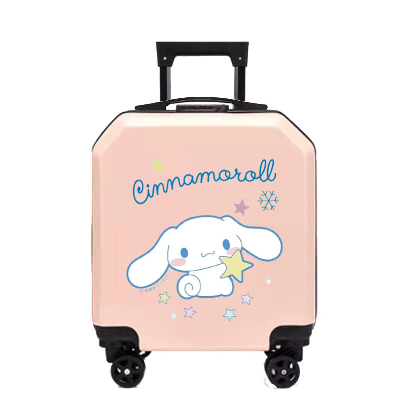 Cartoon Kids Luggage 18 Inch – Student Trolley Suitcase with Spinner Wheels & Combination Lock, Carry-On