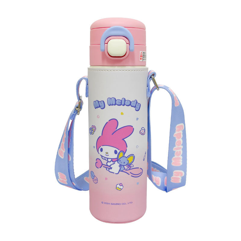 Genuine Sanrio authorized thermos cup, high-value cartoon student sports cup, convenient and large-capacity double drinking cup