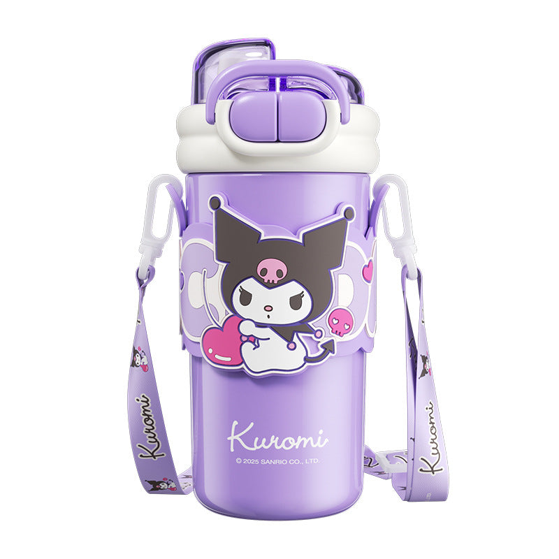 Sanrio Kids Thermos Cup 316 Stainless Steel – Large Capacity Double-Drink Portable Lock Cup for Girls