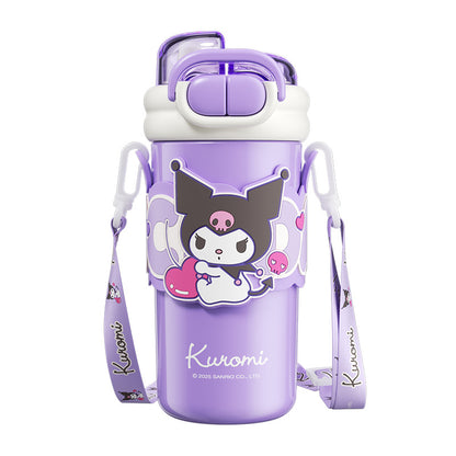 Sanrio Kids Thermos Cup 316 Stainless Steel – Large Capacity Double-Drink Portable Lock Cup for Girls