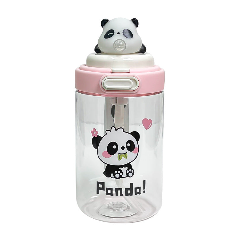 Cute Cartoon Animal Bubble Cup – Silicone Spout Kids Water Cup with Cup Cord, Portable