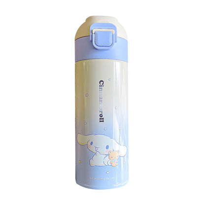 Kuromi gradient color convenient handle thermos cup convenient to carry silk screen design cup double drinking cup