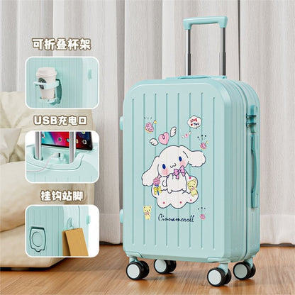 Sanrio Kuromi & Cinnamoroll Girls Trolley Suitcase – Large Capacity Carry-On Luggage for Kids