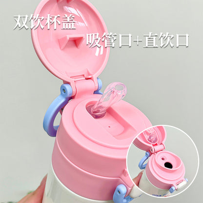 Genuine Sanrio authorized thermos cup, high-value cartoon student sports cup, convenient and large-capacity double drinking cup