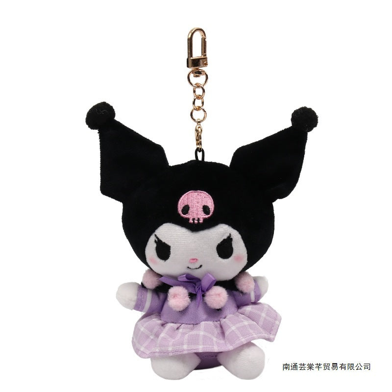 Sanrio Kuromi & My Melody Plush Pendant – Cute Anime Doll Keychain Ornament, KT Character Accessories
