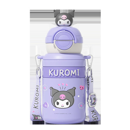 Sanrio Kids Stainless Steel Thermos Mug – Large Capacity Crossbody Girls Student Cup