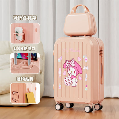 Sanrio Kuromi & Cinnamoroll Girls Trolley Suitcase – Large Capacity Carry-On Luggage for Kids