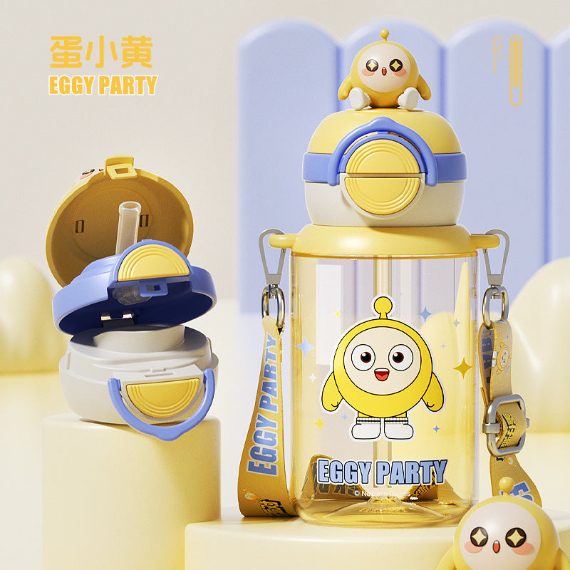 Egg Boy Party Pop Lid Plastic Cup – Independent Doll Design with Adjustable Rope, Double-Drink