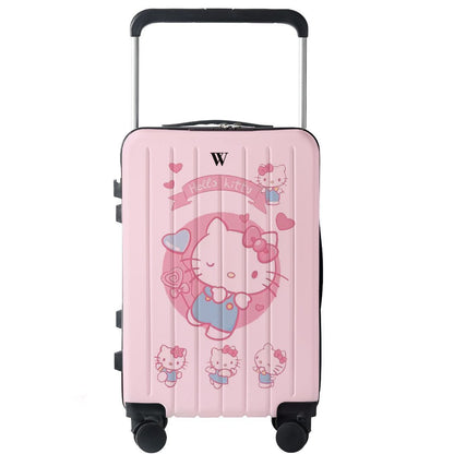 Sanrio Customized Wide-Body Trolley Suitcase – Cartoon Travel Luggage, Silent Universal Wheels, School & Travel