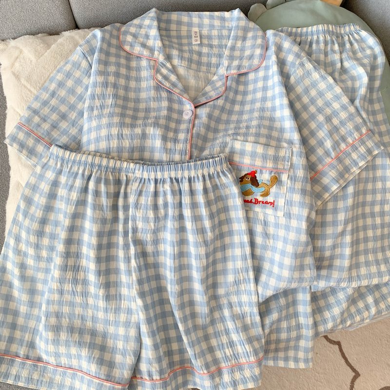 Crayon Shin-chan Pajama Set — Plus Size Lace Doll Collar Three-Piece Loungewear | Short Sleeve Top + Shorts + Long Pants Soft Cloud Cotton Sleepwear for Women & Men Spring Summer 2025