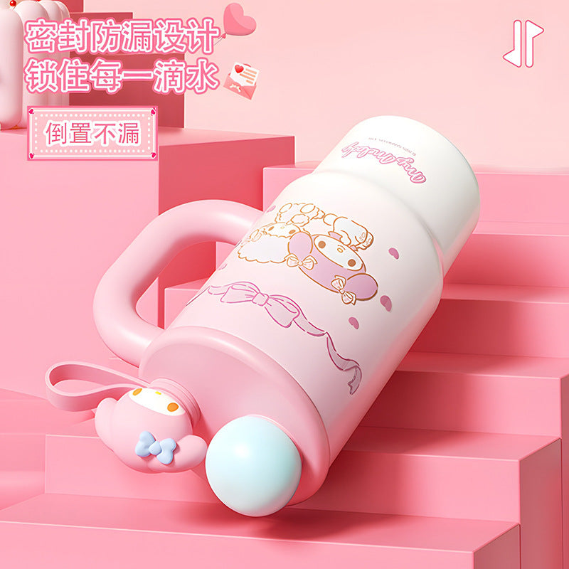 Sanrio Family Gradient Ice Master Cup – Double-Drink Independent Doll Design with Carry Ring