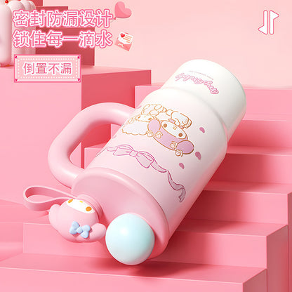 Sanrio Family Gradient Ice Master Cup – Double-Drink Independent Doll Design with Carry Ring