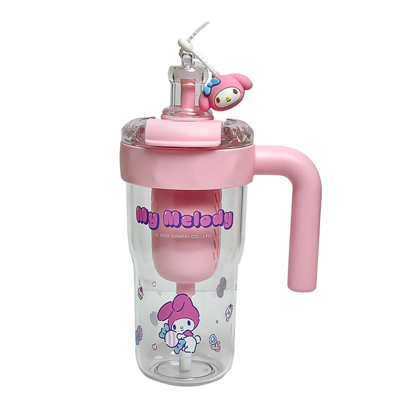 Sanrio 2025 Girls Ice Cup – Large Capacity Portable Straw Tumbler, Cute Cartoon Design