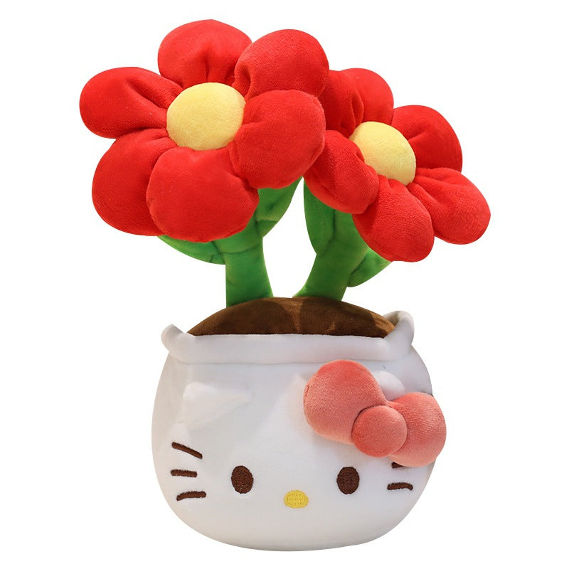 Sanrio Genuine Hello Kitty Plush Flower Bouquet Doll – Cute Birthday Gift for Girls