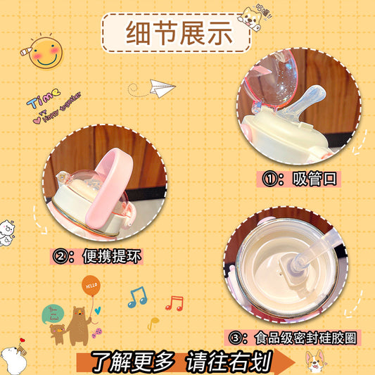 High-value Internet celebrity Sanrio co-branded water cup, adjustable strap cup, large capacity cute girl thermos cup 316