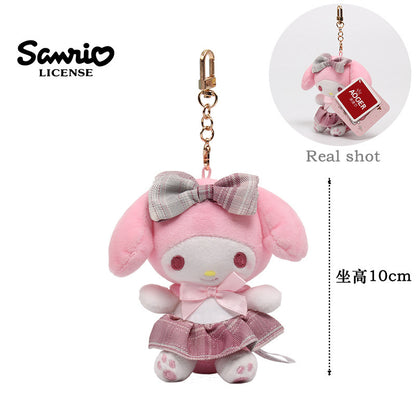 Sanrio Kuromi & My Melody Plush Pendant – Cute Anime Doll Keychain Ornament, KT Character Accessories