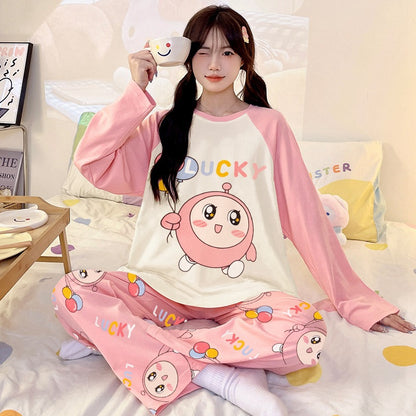 Kuromi Inspired Pure Cotton Long Sleeve Lounge Set for Men and Women Cartoon Spring Autumn Basewear