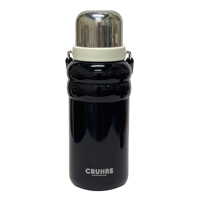 Minimalist Luxury Handle Sports Cup – Large Capacity Tea Lid with Sturdy Carry Ring, Portable
