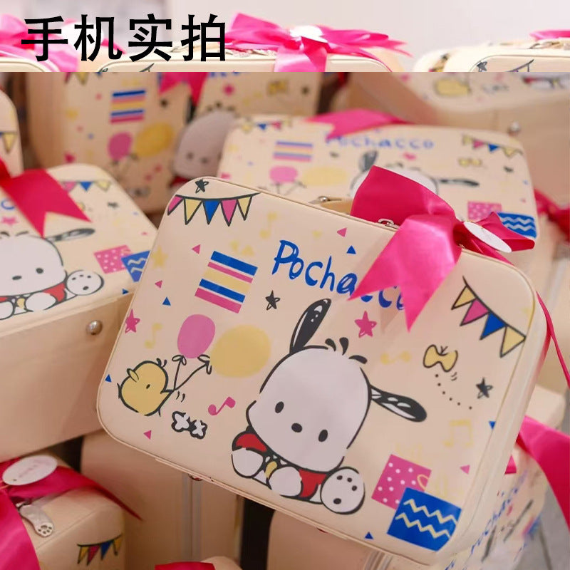 Sanrio Cartoon Makeup Case with Mirror – Large Capacity Portable Storage Box, Birthday Gift