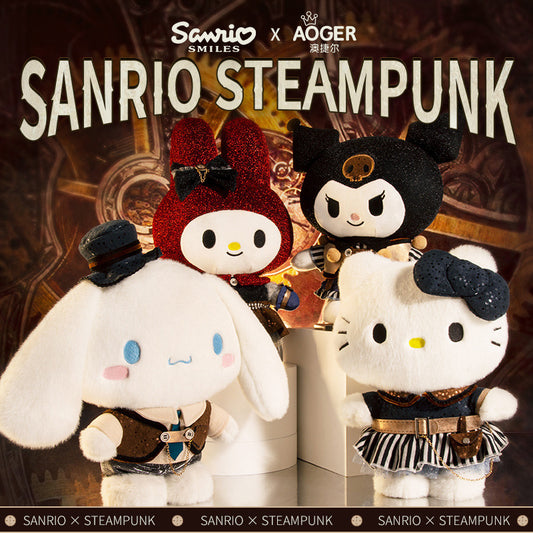 Genuine Sanrio Steampunk Plush Doll – Kuromi, Cinnamoroll & My Melody Collectible Stuffed Toy