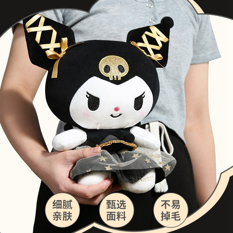 Sanrio genuine black gold Kulomi doll plush toy new black gold kt wedding doll doll wholesale