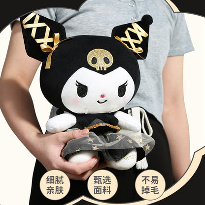 Sanrio genuine black gold Kulomi doll plush toy new black gold kt wedding doll doll wholesale