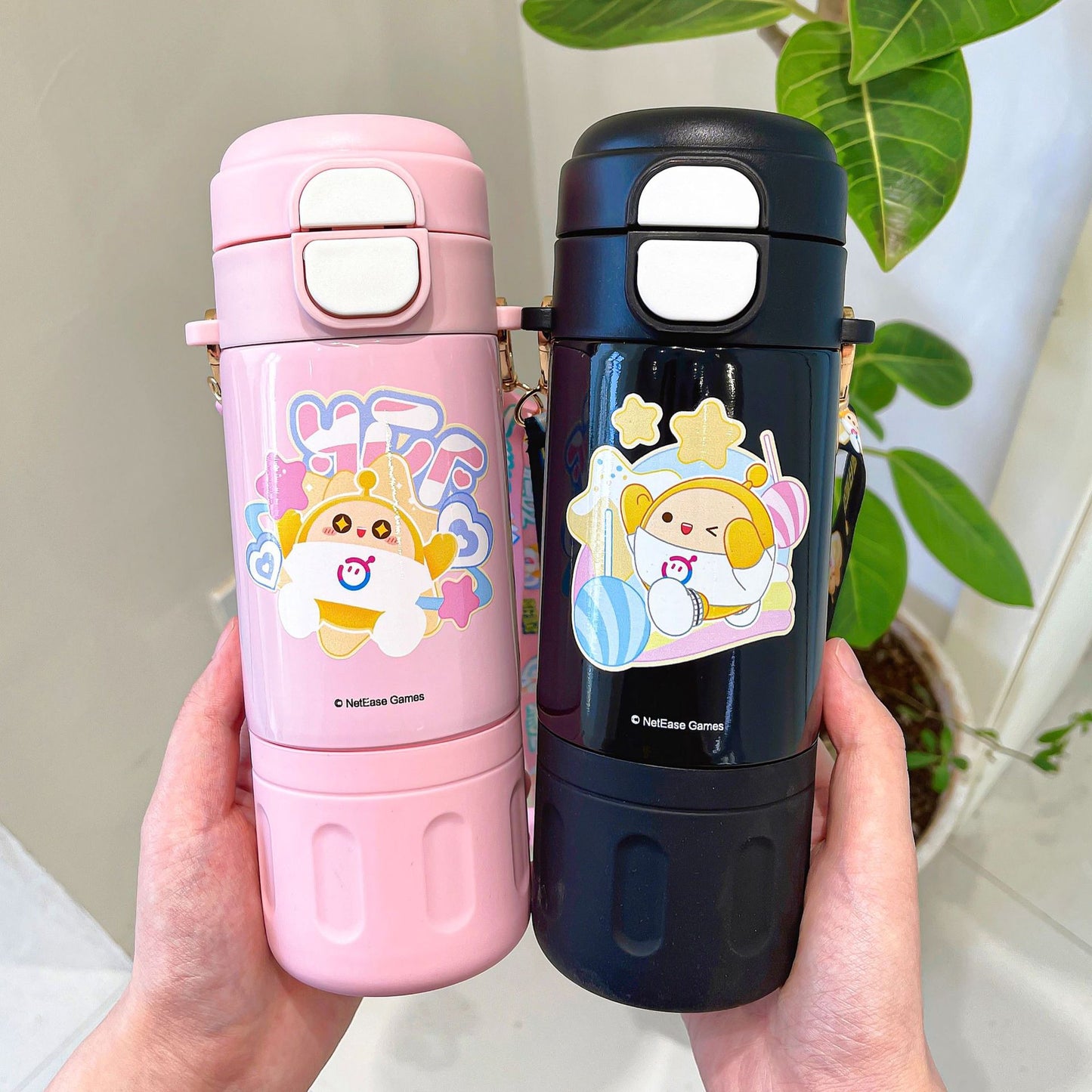 Egg Boy Party Dual-Purpose Thermos Cup – Straw Cup with Adjustable Strap, Portable