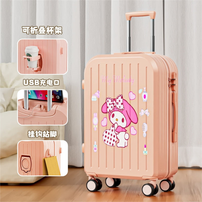 Sanrio Kuromi & Cinnamoroll Girls Trolley Suitcase – Large Capacity Carry-On Luggage for Kids