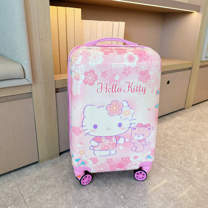 Sanrio Kids Trolley Suitcase 20 Inch – Cute Cartoon Cabin Luggage with Detachable Wheels