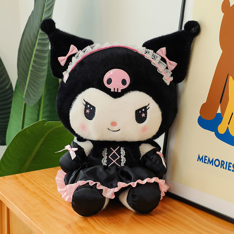 Dark Uniform Style Plush Doll Pillow – Soft Short Plush Character Toy for Display and Cuddling