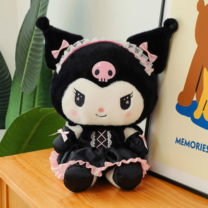 Dark Uniform Style Plush Doll Pillow – Soft Short Plush Character Toy for Display and Cuddling