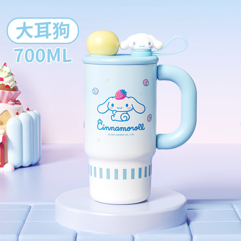 Sanrio Family Gradient Ice Master Cup – Double-Drink Independent Doll Design with Carry Ring