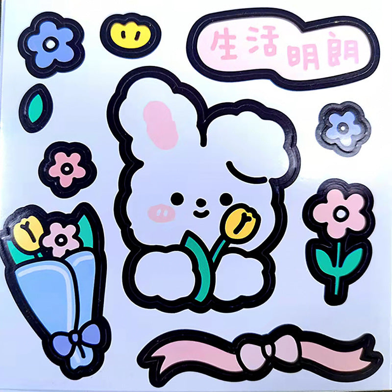 3D Cartoon Resin Doll Stickers – Cute DIY Accessories for Water Cups, Girls Stationery Decor