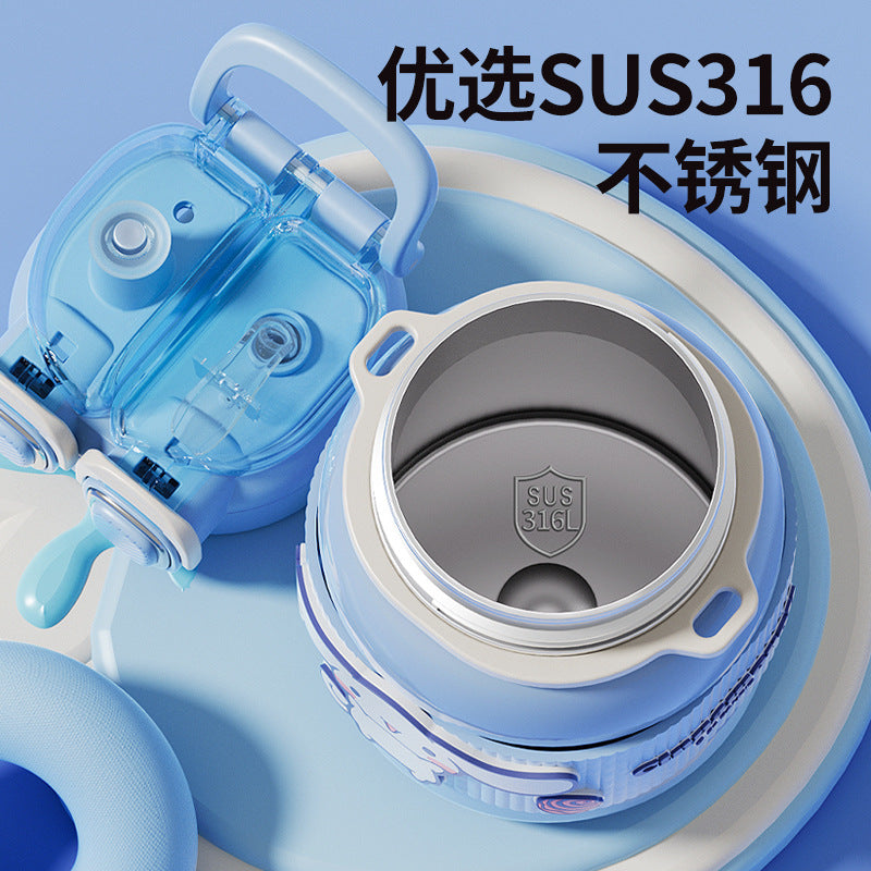 Sanrio Licensed Cartoon Thermos Cup – Portable Double-Drink Sports Kettle for Students
