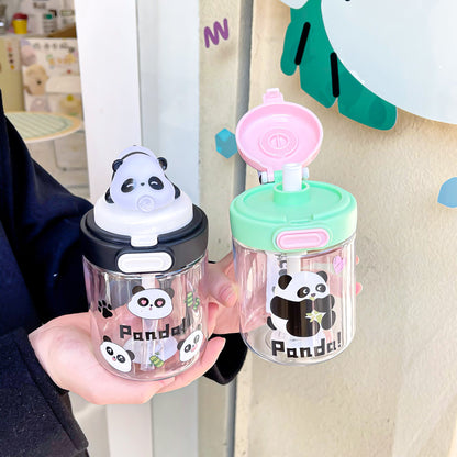 Cute Cartoon Animal Bubble Cup – Silicone Spout Kids Water Cup with Cup Cord, Portable
