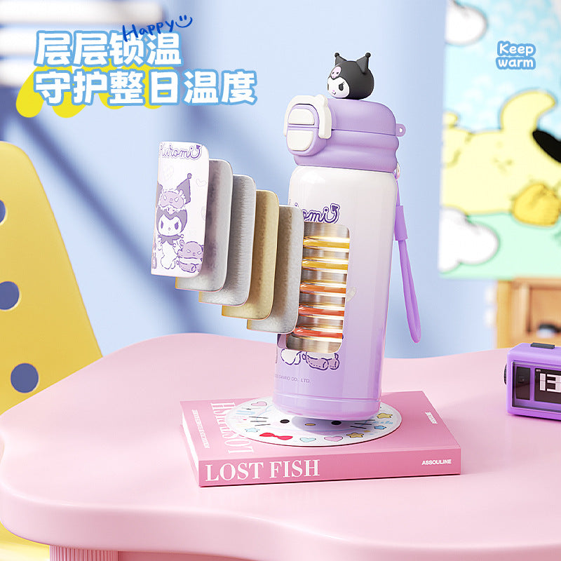 Sanrio family series student children's thermos cup 316 stainless steel portable cup cover drinking cup double drink gift box