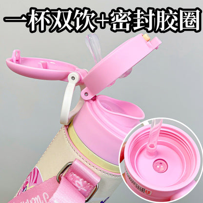 My Little Pony Leather Case Double Drink Thermos Cup Portable Cup Double Drink High Value Cute Lock Pop Cap Drinking Cup