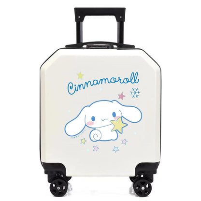 Cartoon Kids Luggage 18 Inch – Student Trolley Suitcase with Spinner Wheels & Combination Lock, Carry-On