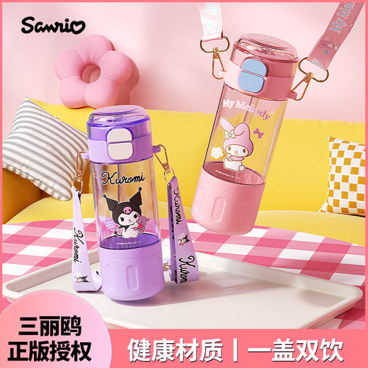 Sanrio Licensed Tritan Straw Cup – Large Capacity Direct-Drink Water Cup for Elementary School Girls
